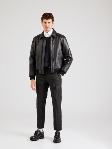 SELECTED HOMME Slim fit Trousers with creases 'SLHCEDRIC' in Grey