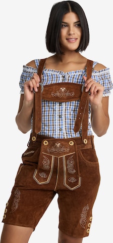 Steigenhöfer Traditional Pants 'Annika' in Brown: front
