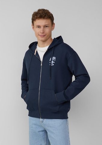 Sweat-shirt QS en bleu : devant