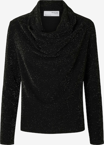 juoda SELECTED Marškinėliai 'SLFSANDRA': priekis
