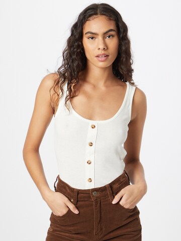 Stitch and Soul Top in White: front