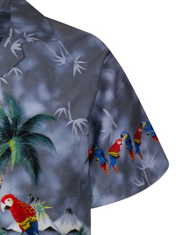 KY's Regular fit Button Up Shirt 'Papagei' in Grey