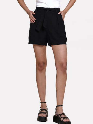 Threadbare Regular Pleat-Front Pants 'Laurence' in Black: front