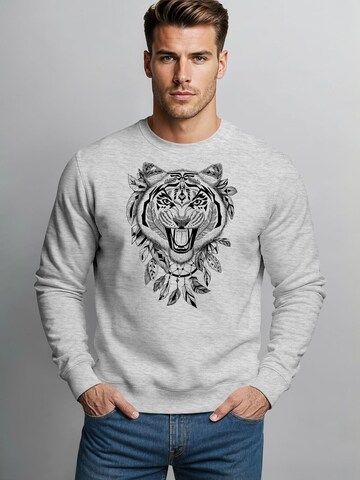 Neverless Sweatshirt 'Tiger'‌ in Grau