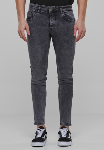 2Y Premium Skinny Jeans in Grau: Vorderseite