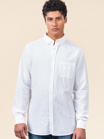 Living Crafts Comfort fit Button Up Shirt 'ROB' in White