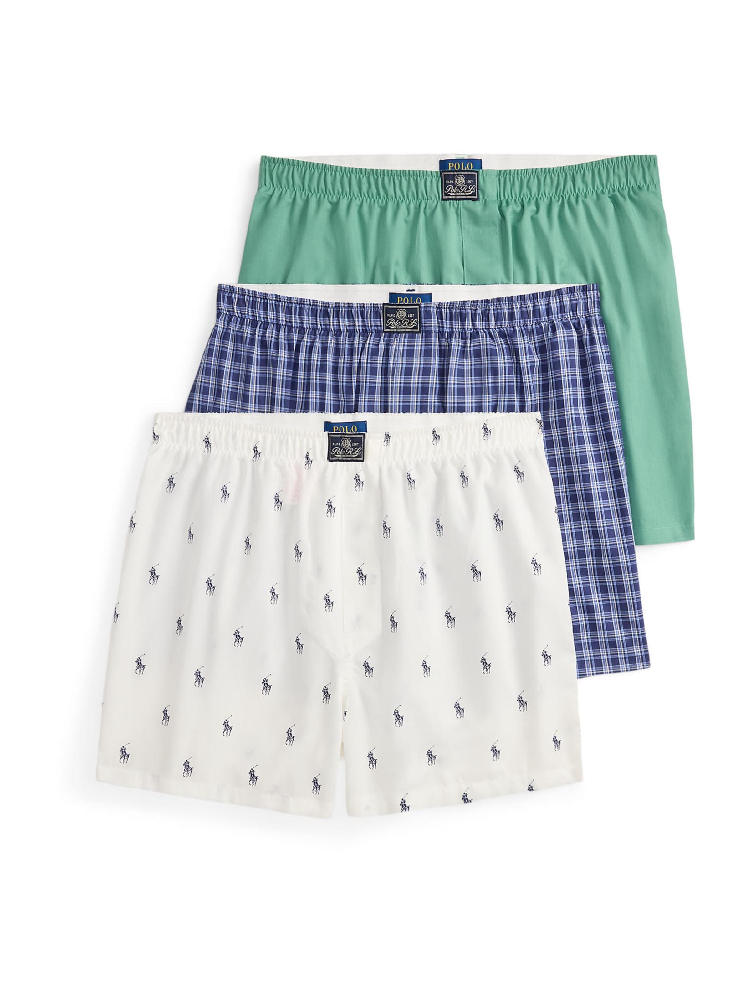 Polo Ralph Lauren Boxershorts in de kleur Marine / Lichtblauw / Lichtgroen / Wit, Productweergave