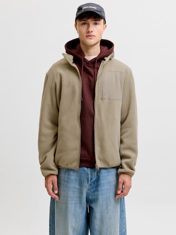 JACK & JONES Jopa iz flisa 'JJEMASON' | rjava barva: sprednja stran