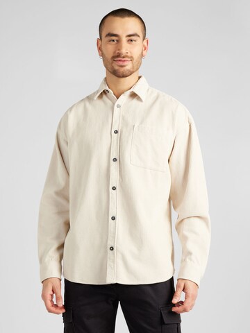 Coupe regular Chemise 'DIGITAL' JACK & JONES en beige : devant