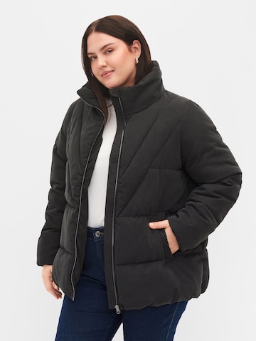 Veste mi-saison 'CAPEACHY' Zizzi en noir : devant