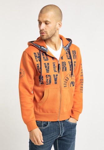 BRUNO BANANI Sweatvest 'Gordon' in Oranje: voorkant