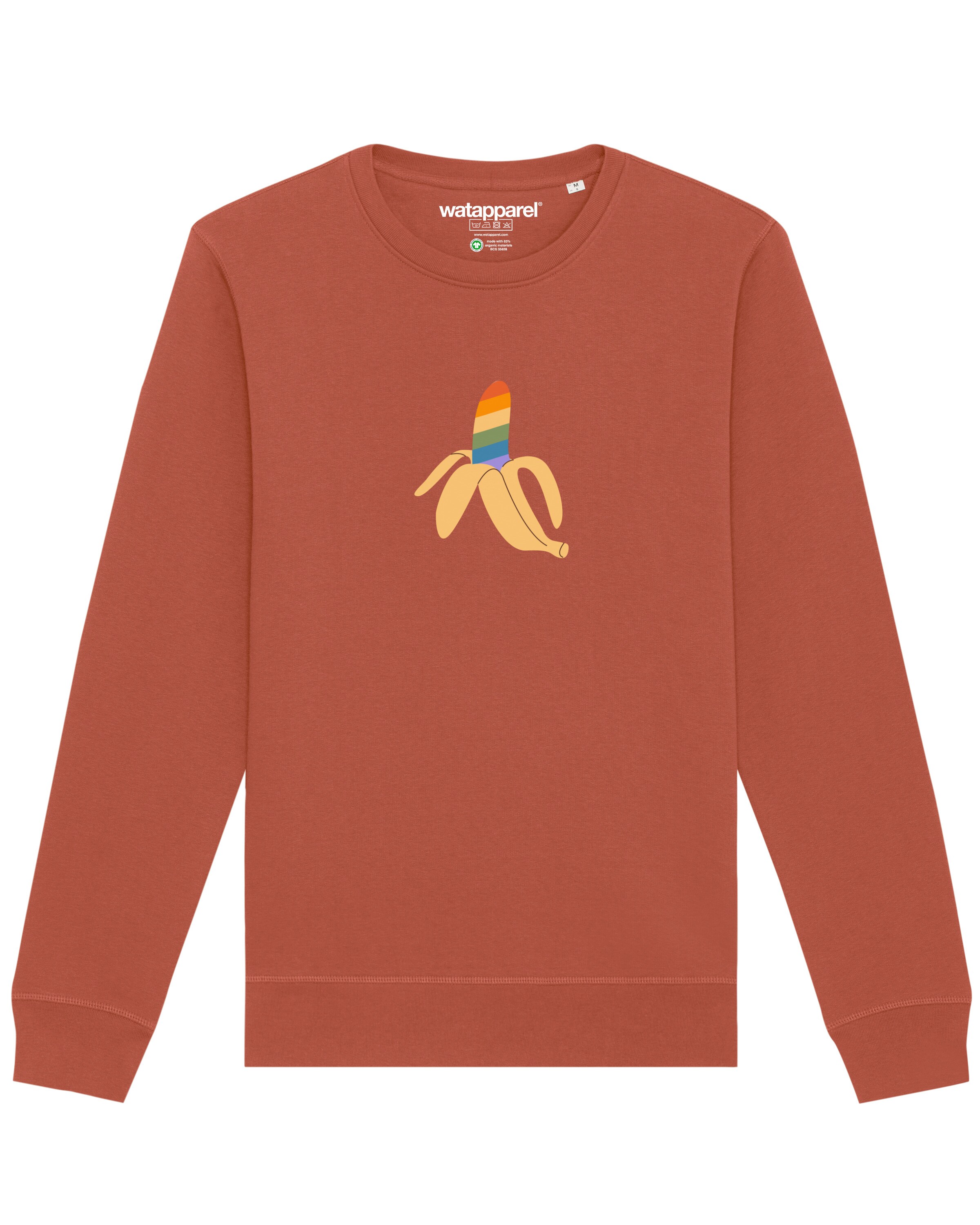 Sweat-shirt ' Rainbow Banana ' Watapparel en marron : devant