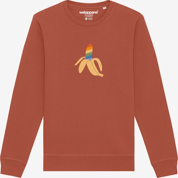 Watapparel Sweatshirt ' Rainbow Banana ' in Bruin: voorkant