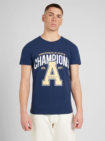 AÉROPOSTALE Shirt 'CHAMPIONS' in Blue: front