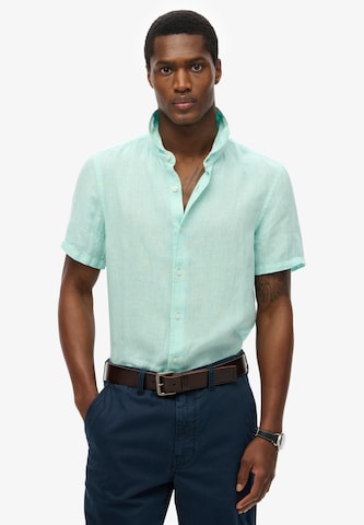 Superdry & Co Regular fit Button Up Shirt in Blue: front