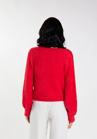 faina Gebreid vest in Rood