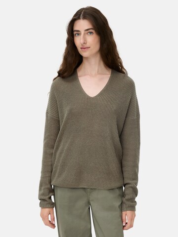 CAMEL ACTIVE Strickpullover mit V-Ausschnitt in Grün: Vorderseite