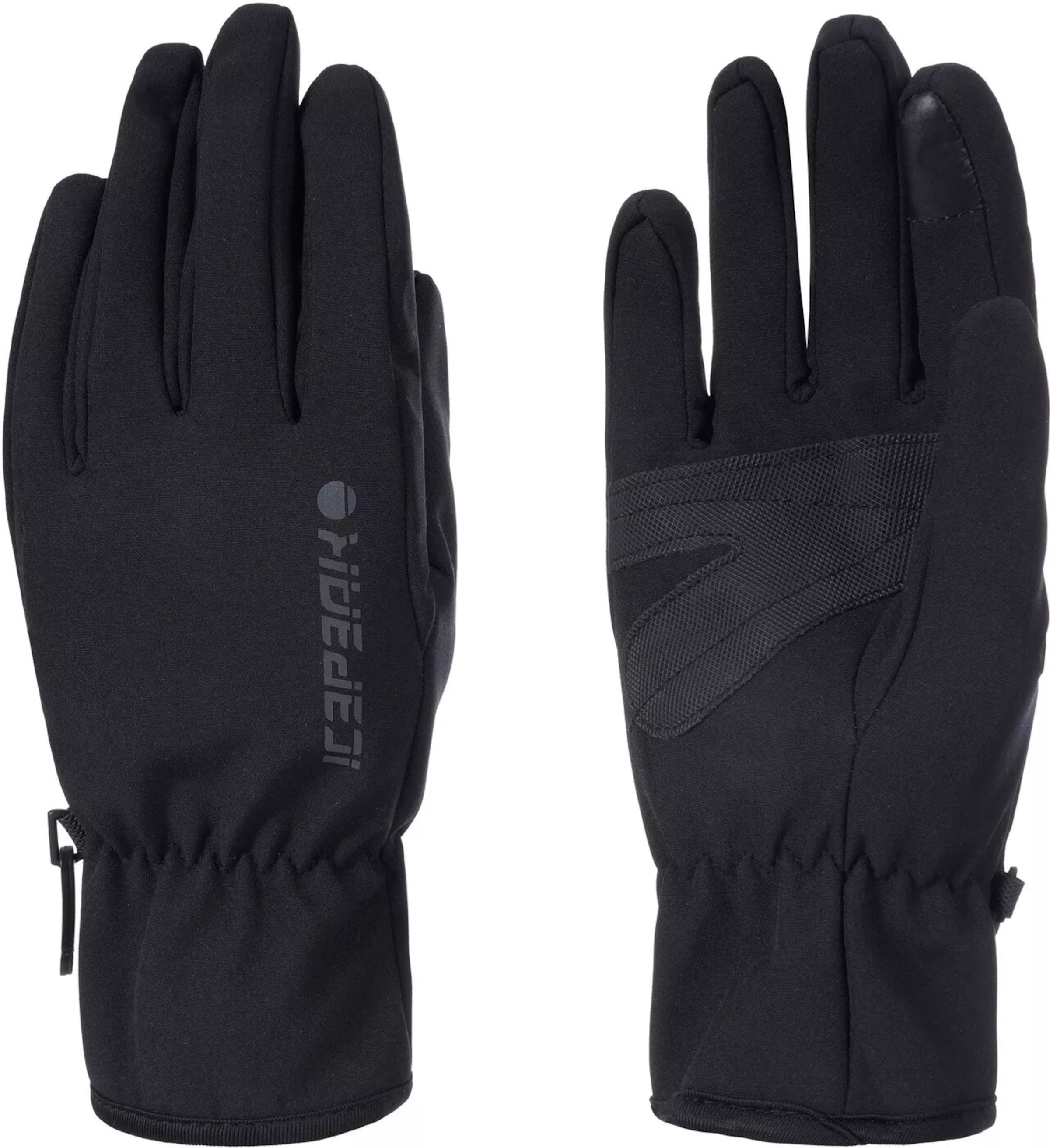 ICEPEAK Athletic Gloves in Black: front