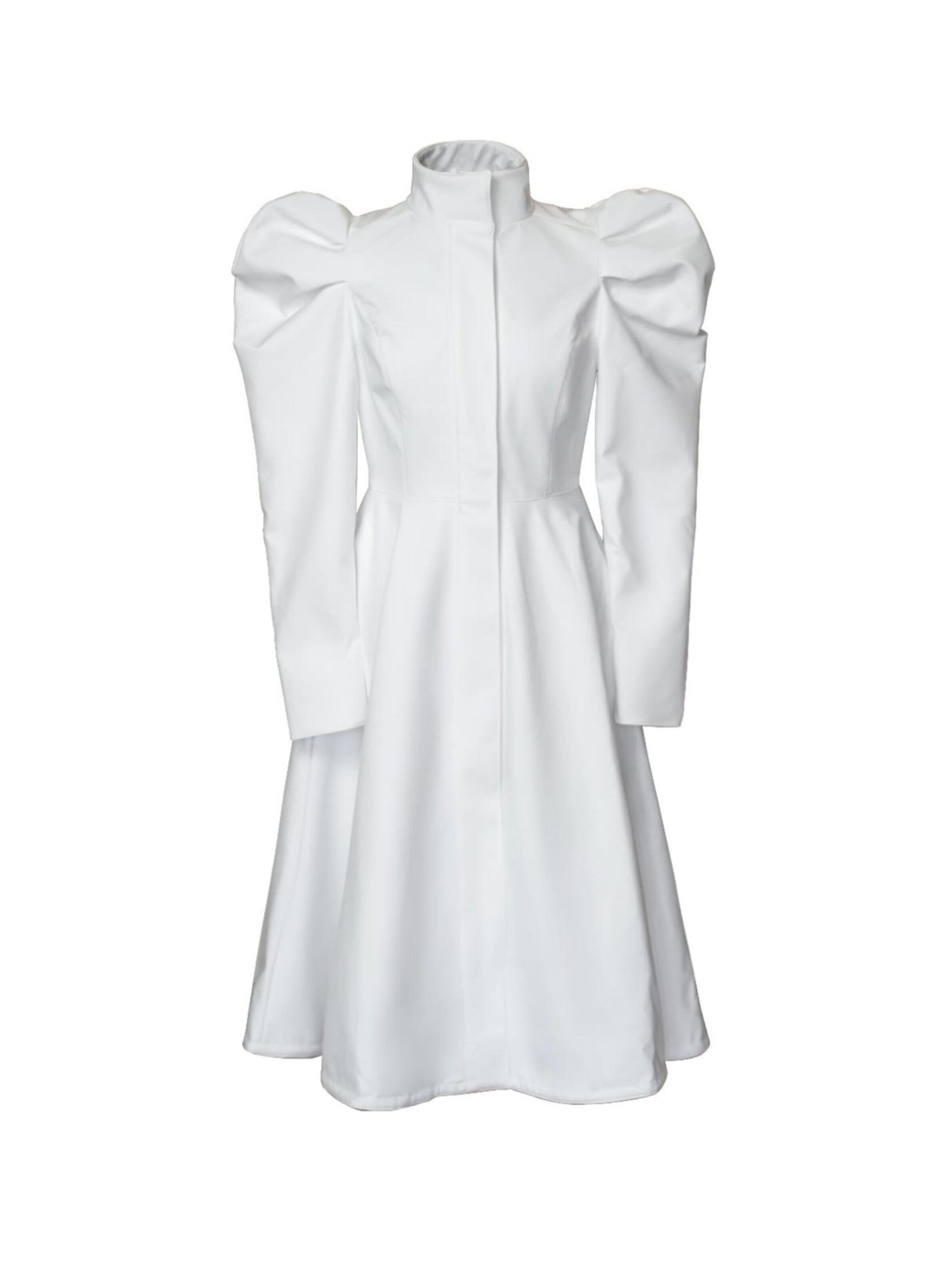 RainSisters - Abrigo de entretiempo 'Baloon-Style Sleeves' en blanco: frente