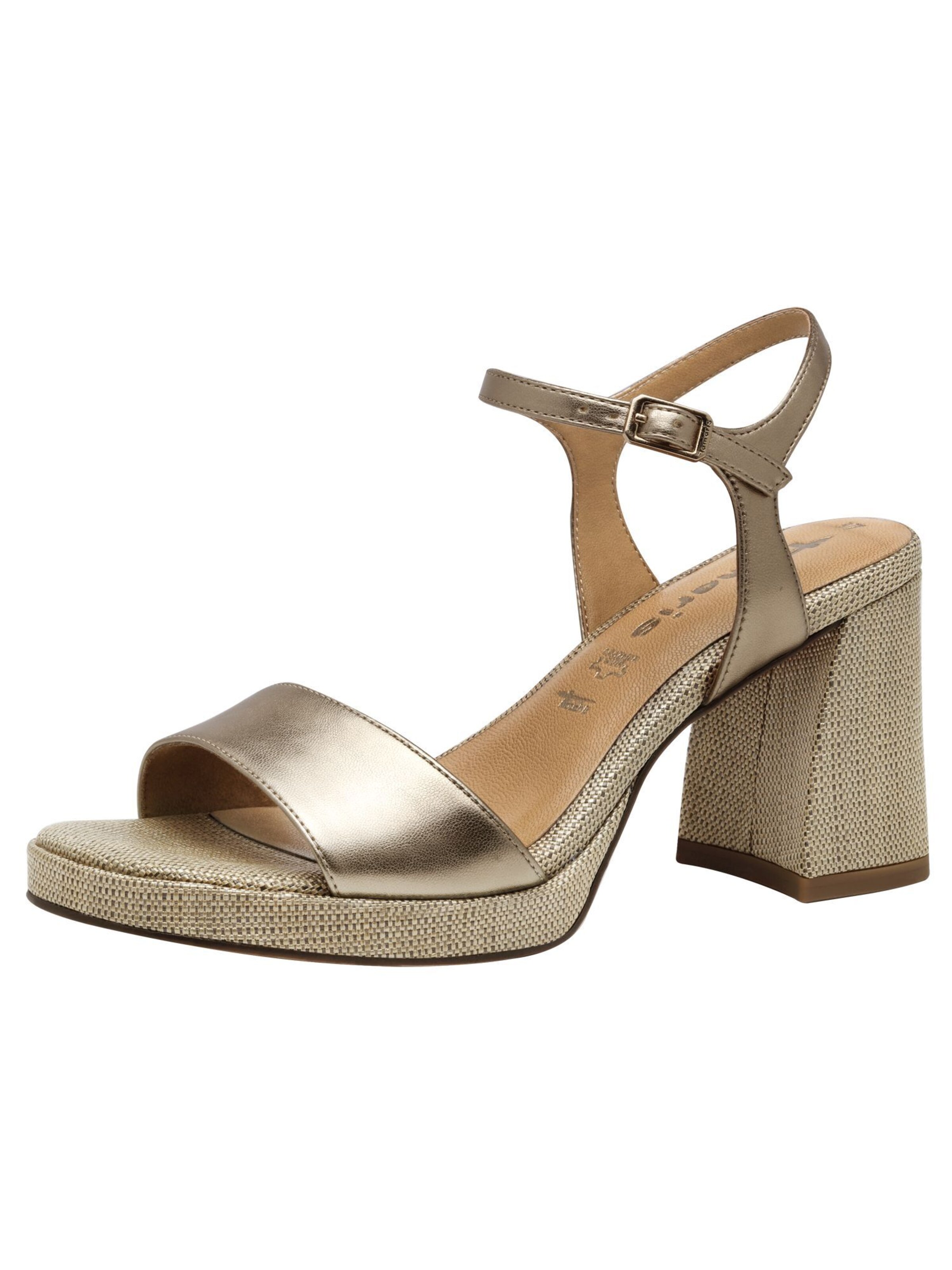 Tamaris Sandaal in Goud: voorkant