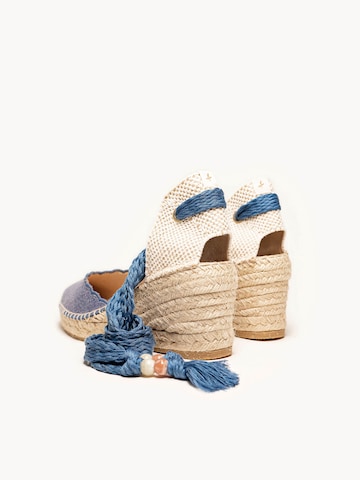 Alhamas Sandal 'Alpargata Cuña 7 cm' in Blue