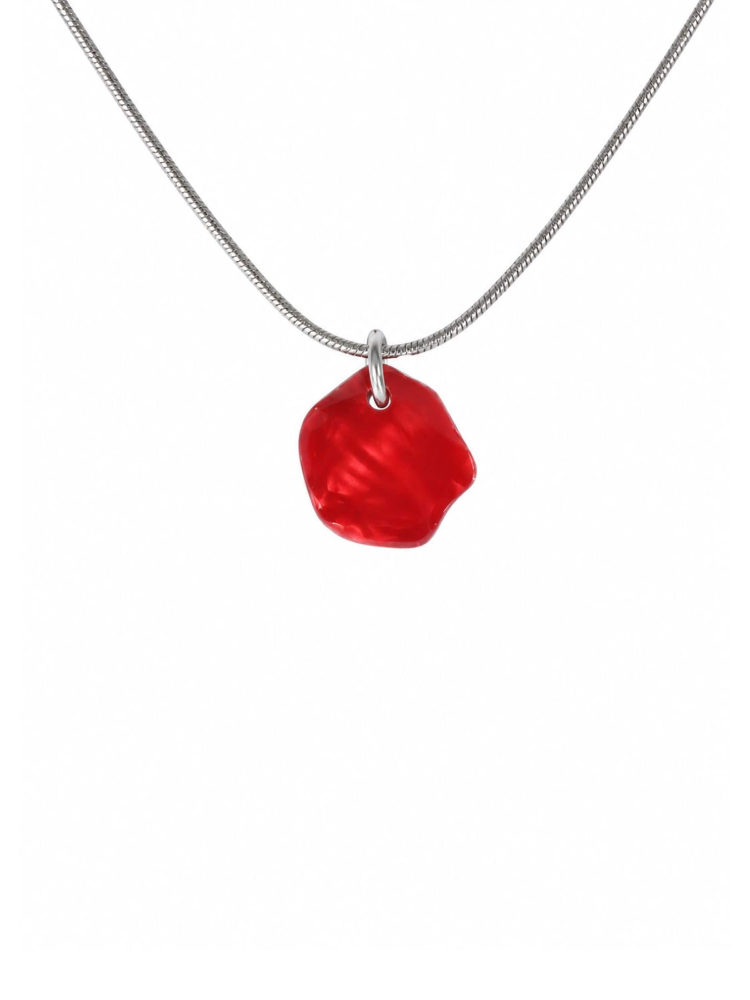 Fräulein Wunder Necklace 'Acetat Alice Silber' in Red