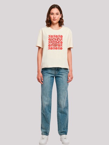 T-shirt 'Xoxo Herz Love' F4NT4STIC en beige