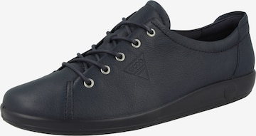 Chaussure de sport à lacets 'Soft 2.0' ECCO en bleu : devant