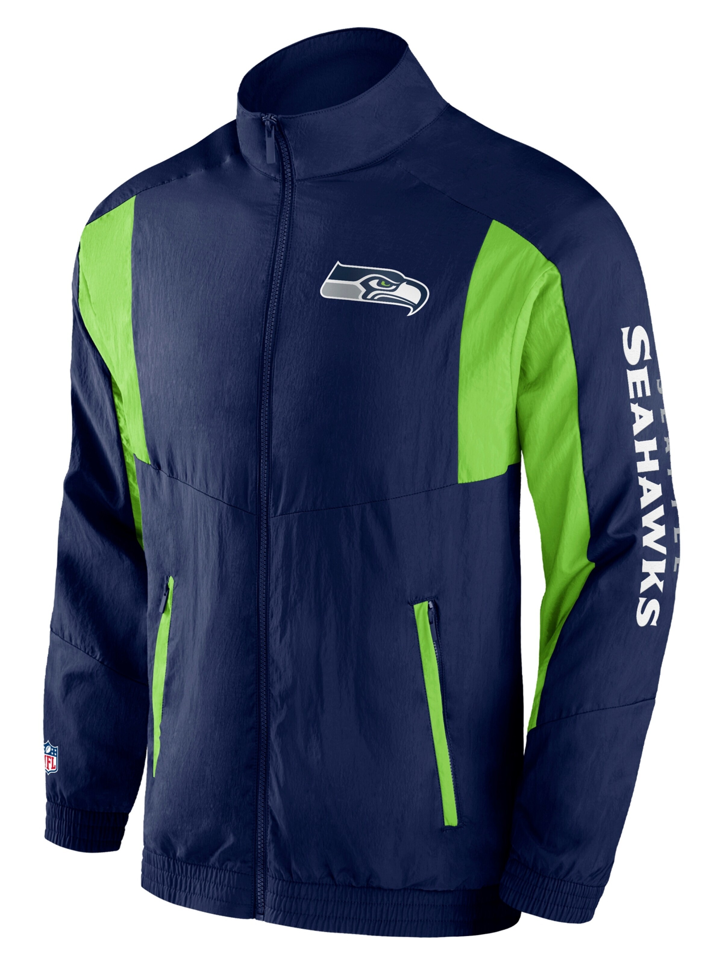 Fanatics Sportjacke 'Seattle Seahawks Woven Track NFL Jacket'‌‌ in Blau: Vorderseite