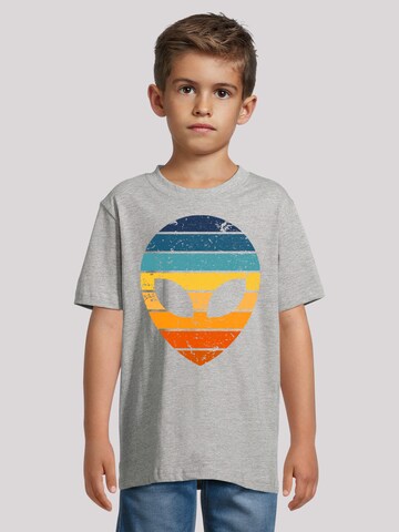 T-Shirt 'Alien Sonnenuntergang Retro' F4NT4STIC en gris : devant