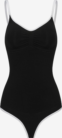 cfab (formerly creamy fabrics) Shaping bodysuit in Black: front