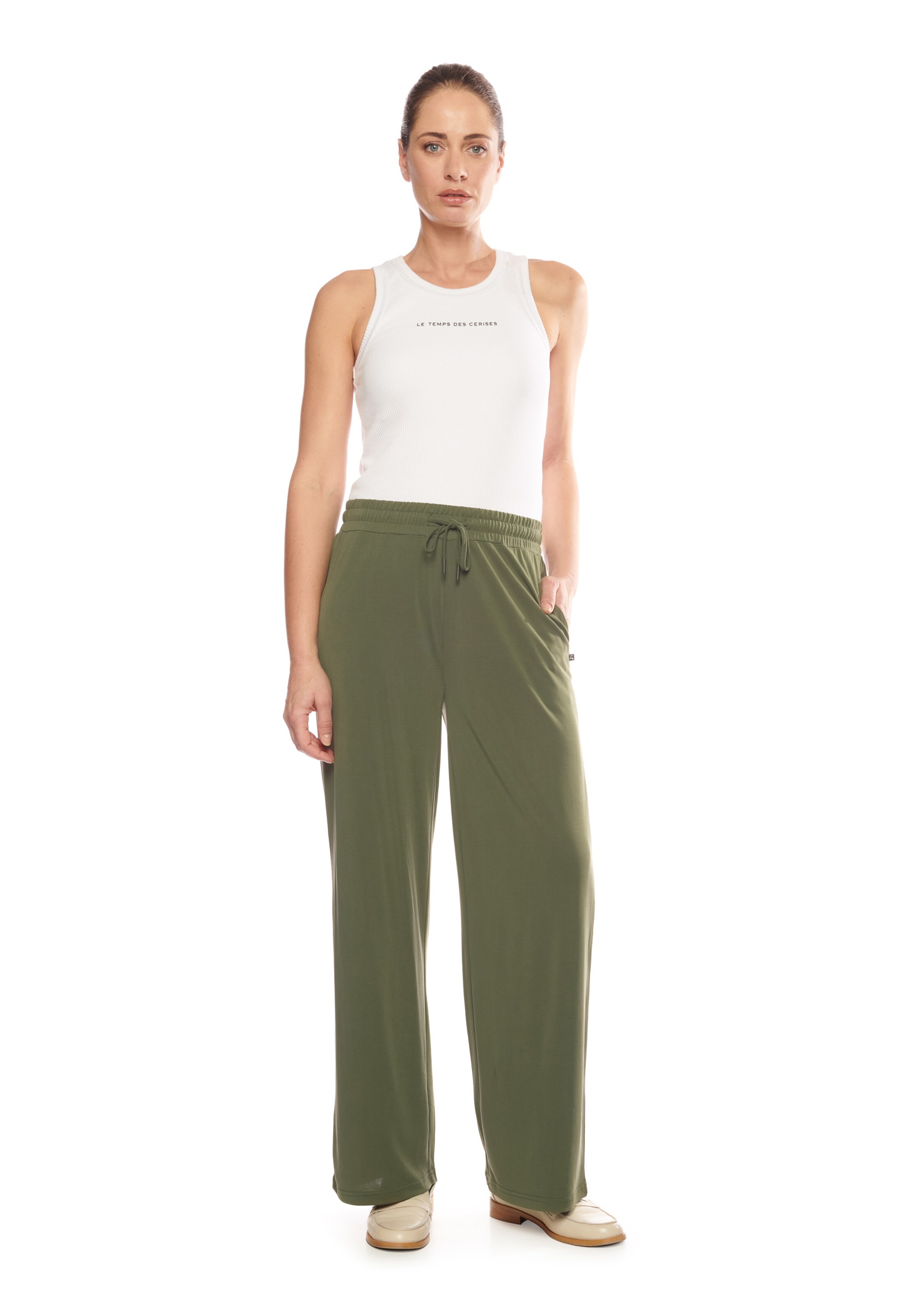 Regular Pantalon chino Le Temps Des Cerises en vert