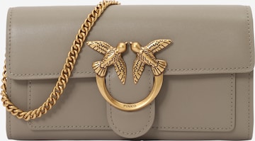 PINKO - Clutches 'LOVE ONE' em bege: frente