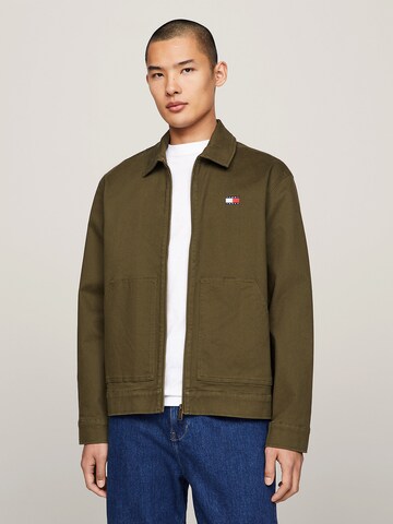 Tommy Jeans Tussenjas 'Embroidery' in Groen: voorkant