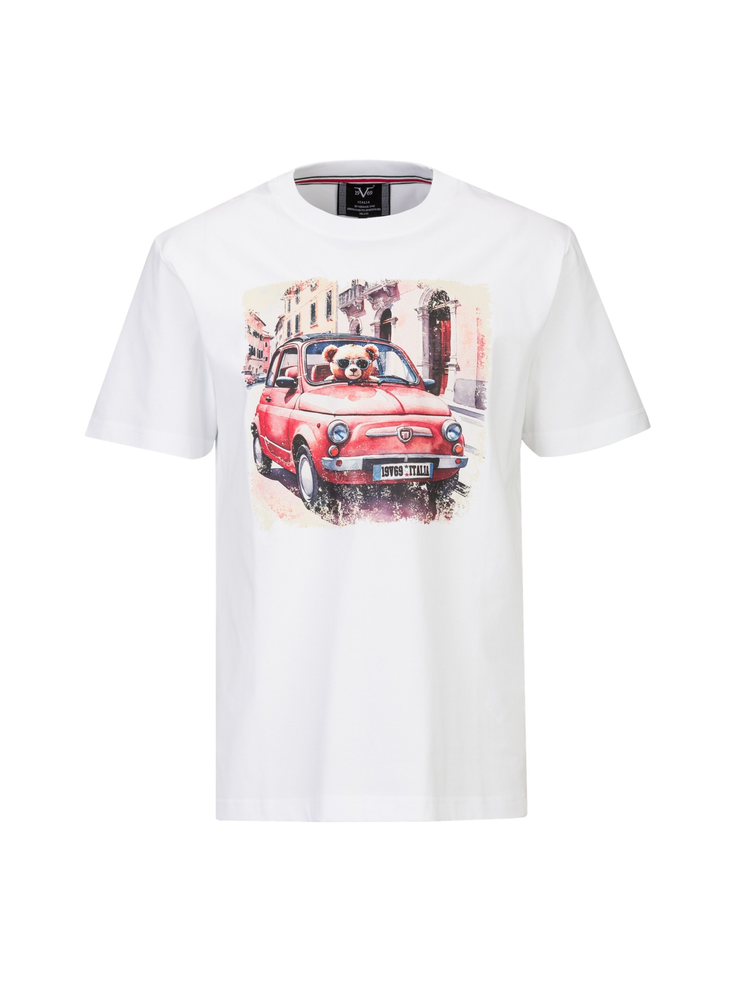 19V69 ITALIA Shirt 'Rafael Bear 500' in White: front