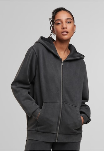 Urban Classics Sweatvest in Grijs: voorkant