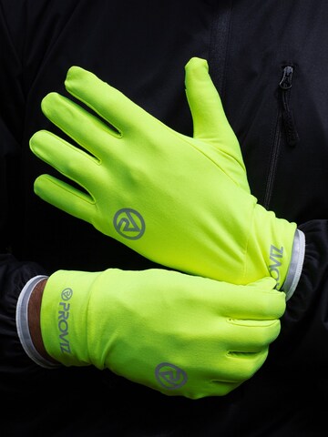 Proviz Full Finger Gloves 'Classic' in Yellow: front