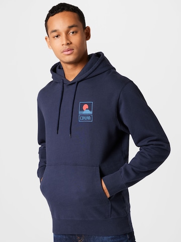 EDWIN Sweatshirt 'Sunset on MT Fuji' in Blau: predná strana