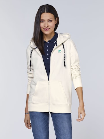 Polo Sylt Zip-Up Hoodie in White: front