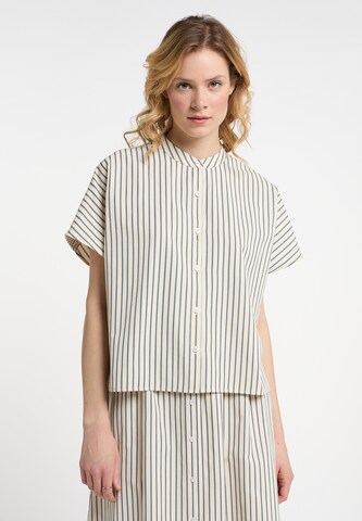 Camicia da donna di DreiMaster Maritim in beige: frontale