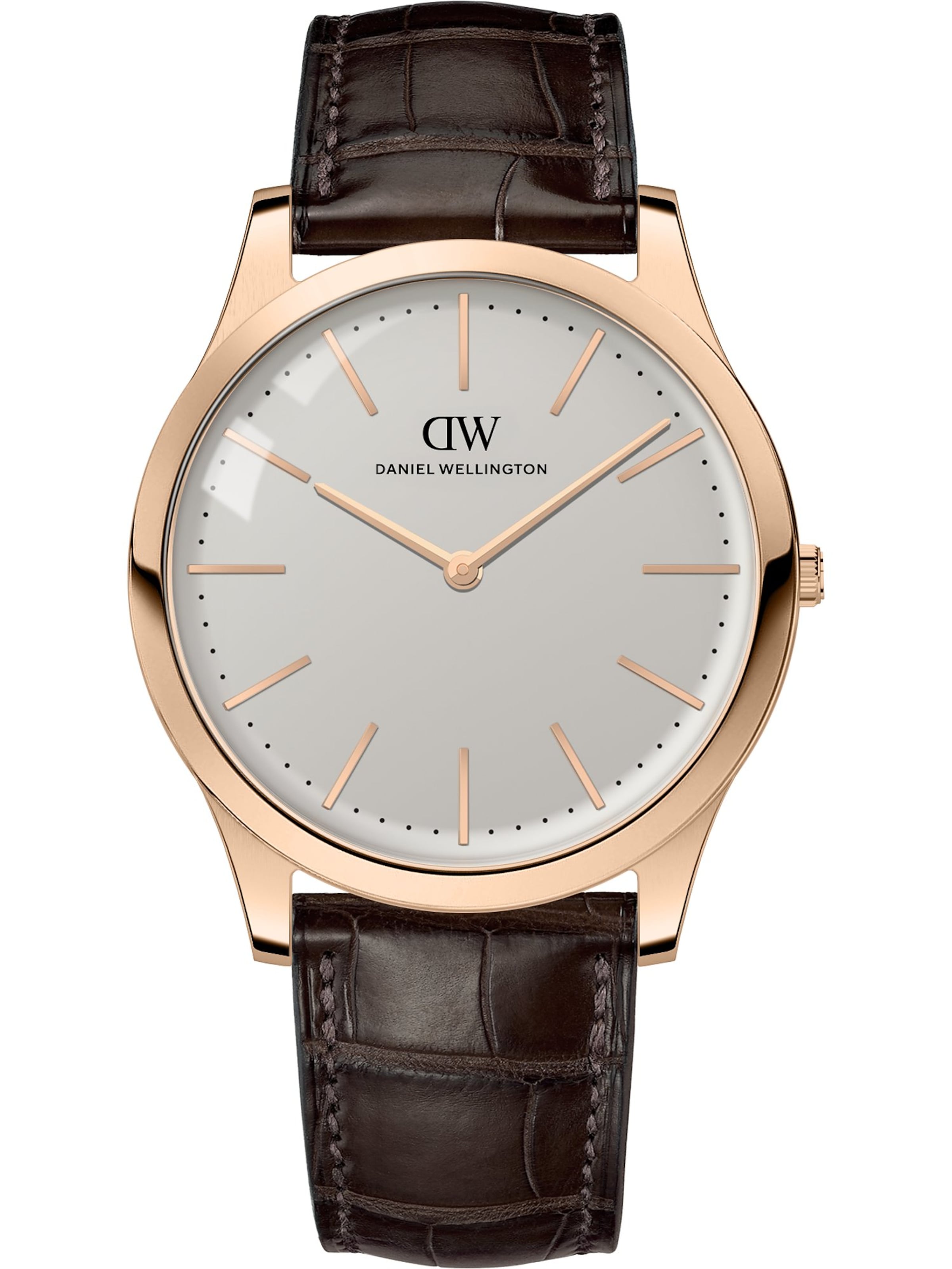 Daniel Wellington Analog in Braun: Vorderseite
