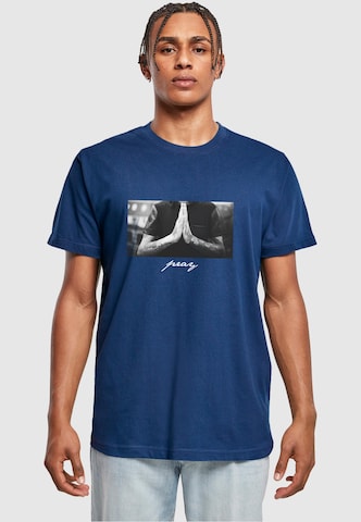 Mister Tee T-Shirt 'Pray' in Blau: Vorderseite