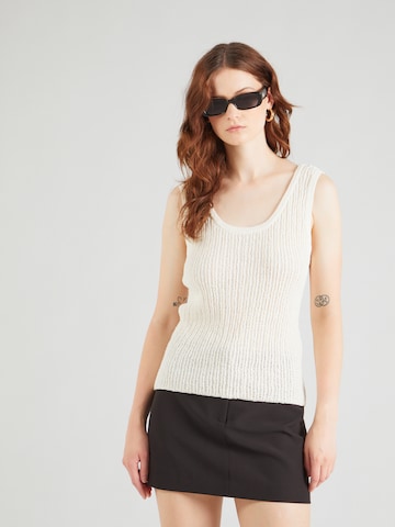 Noisy may Knitted Top in Beige: front