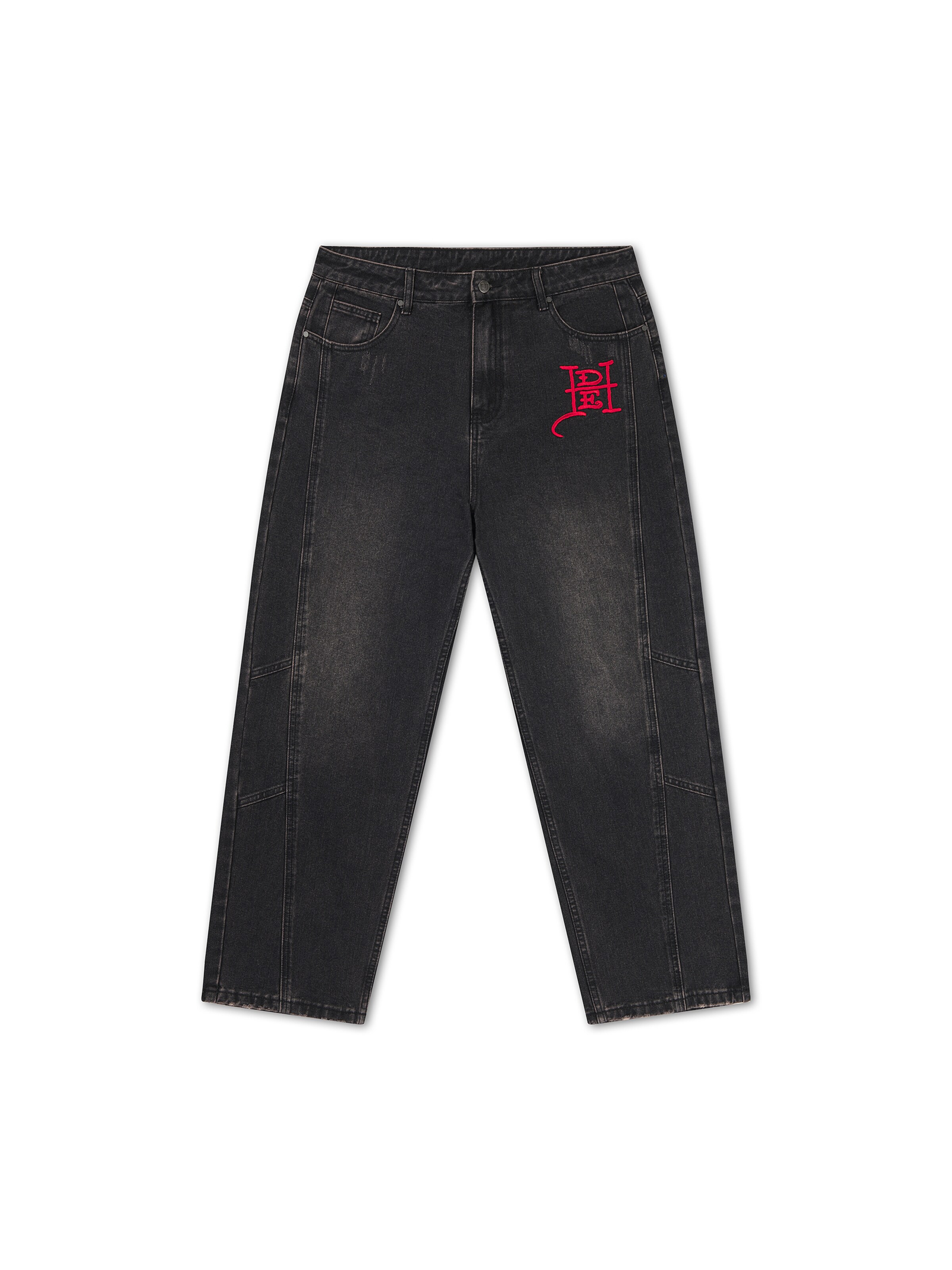 Ed Hardy Loosefit Jeans i svart: framsida