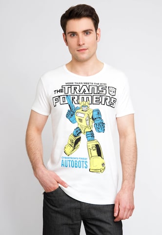 LOGOSHIRT T-Shirt Bumblebee Autobots in Weiß: predná strana
