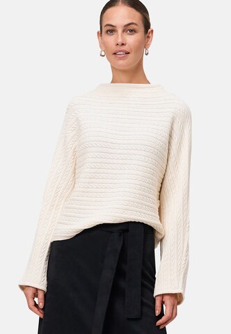 zero Pullover mit Zopfmuster in Beige: Vorderseite