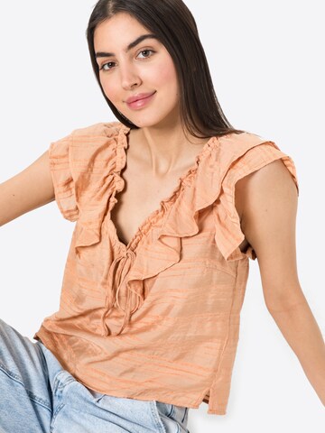 Camicia da donna 'Rafia' di OBJECT in arancione