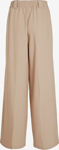 VILA Wide leg Trousers with creases 'Fine' in Beige