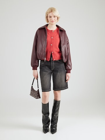 VERO MODA Πλεκτή ζακέτα 'VMFIONA' σε κόκκινο