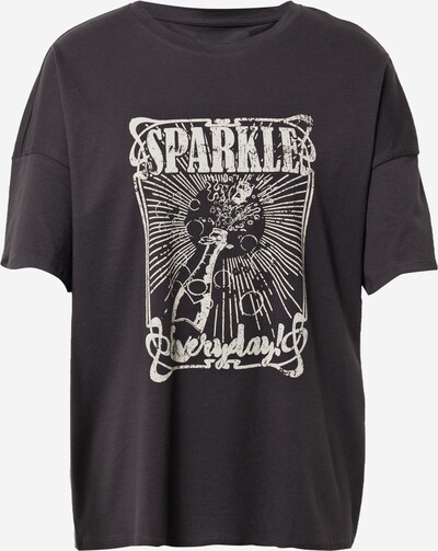 Noisy may T-Shirt in creme / dunkelgrau, Produktansicht